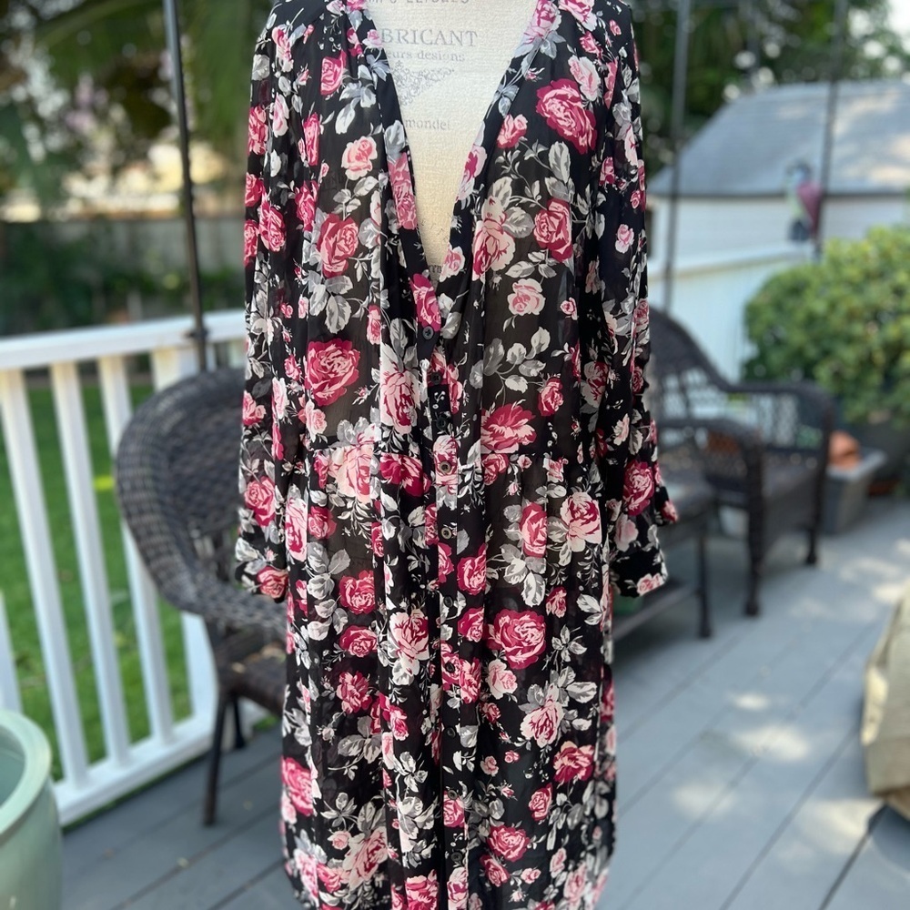 Torrid Pink and Black Dolman Sleeve V-Neck Sundress Size 4X NWOT Summer dress - Picture 3 of 8